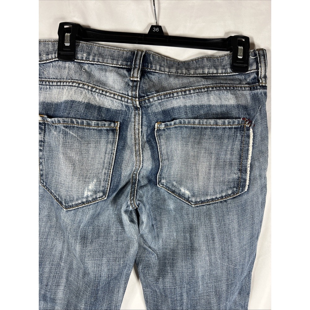 Ann Taylor LOFT Jeans Womens 0 Blue Boyfriend Button Fly Distressed 25/0 - Picture 13 of 16
